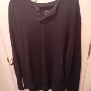 George Men's Big & Tall Navy Blue Henley Shirt